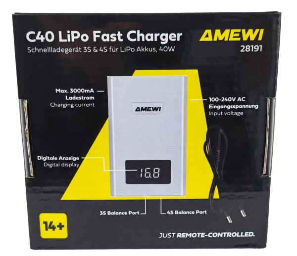 28191 Lipo-Lader C40 3-4S 40W(-3A) LCD AC